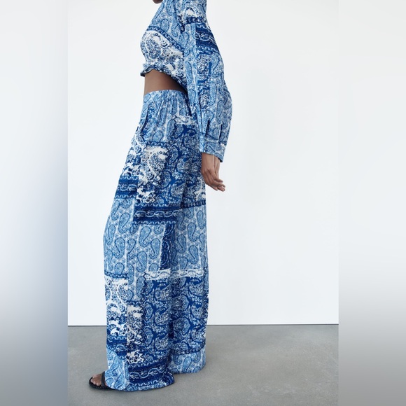 Zara blue printed matching set - Picture 3 of 9